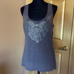 Cynthia Rowley  Embellished Scoop Neck Tank Top